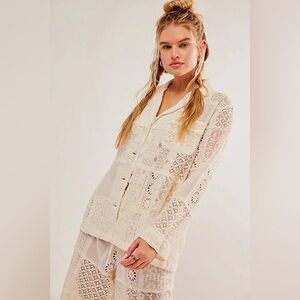 NWT Free People Inez Lace Top